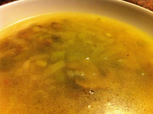 zuppa scalogno funghi