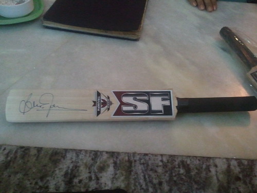 Brian Lara Autographed/Signed bat @ Sue's Food Place Bangalore