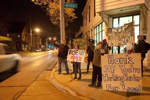 Occupy Milwaukee at Night