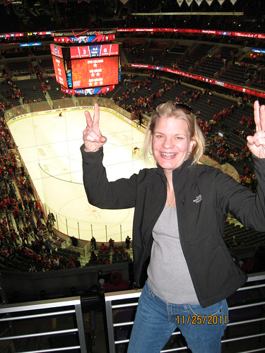 11/25/11: Gwen at the Rangers game