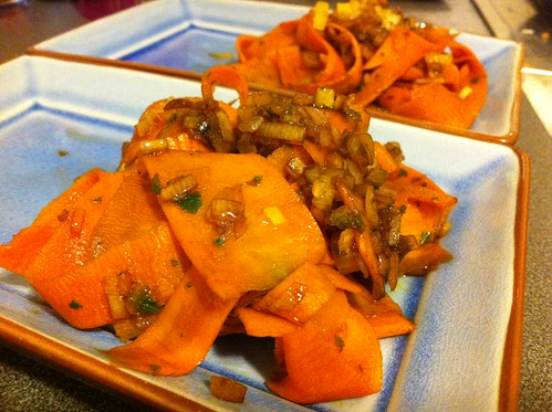 carottes à l'échalote et vinaigre balsamique