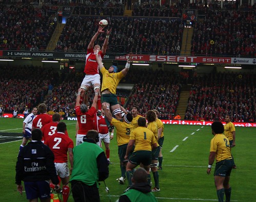 Ian Evans wins the lineout