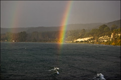 Amazing rainbow over Lake Taupo