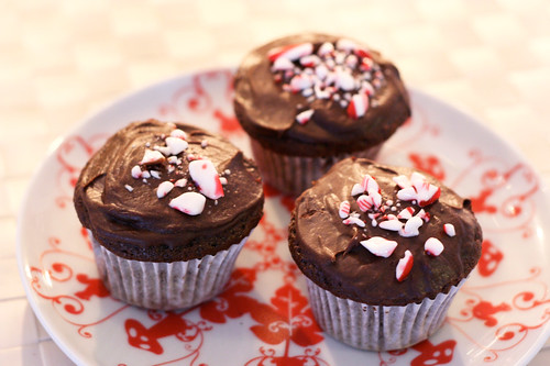 Double Chocolate Chip Candy Cane Cupcakes - Gluten-free and Dairy-Free