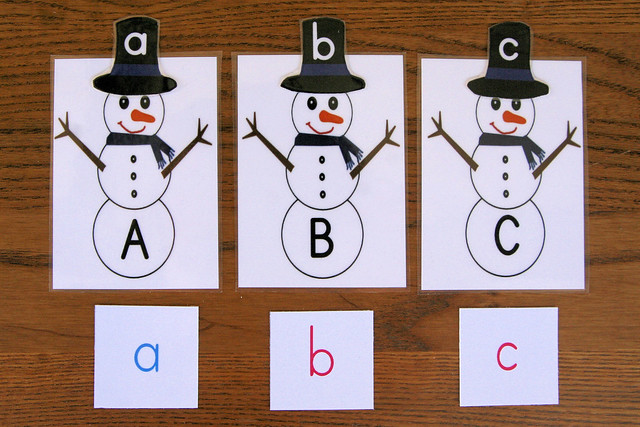 ABC Letter Snowmen with Movable alphabet