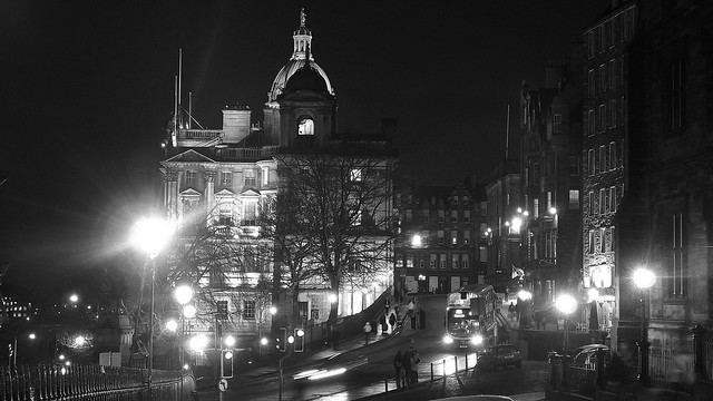 Bank of Scotland building at night 02
