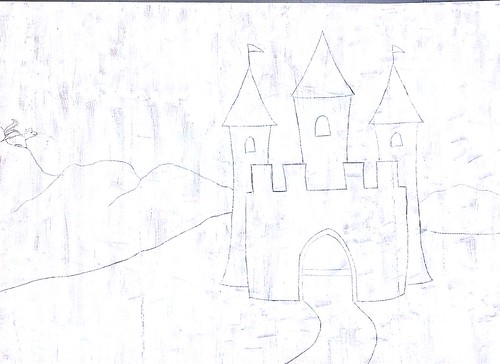 Castle pencil drawing