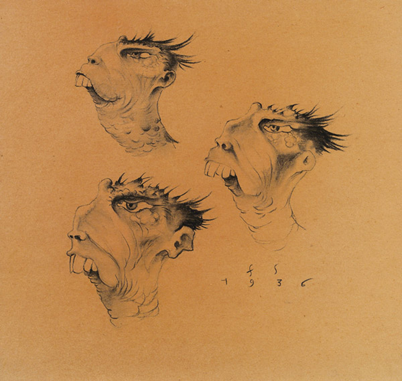Franz Sedlacek - Imaginary Heads, Study, 1936