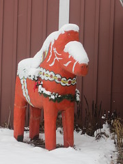 Snow-Covered Dala Horse