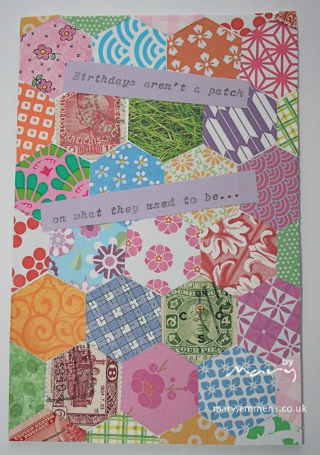 Patchwork birthday card made for me!