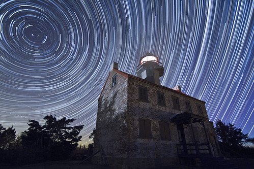 East Point Lighthouse Star Trails / Meteors by Jack Fusco