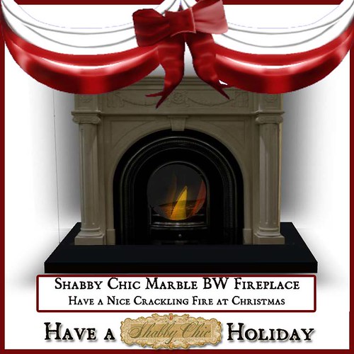 Shabby Chic Marble BW Fireplace by Shabby Chics