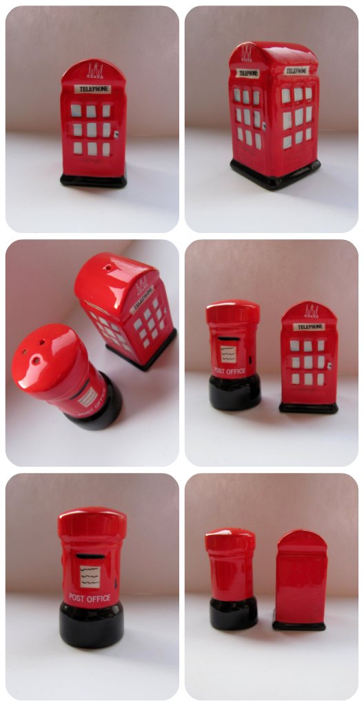 Telephone Box and Post Box Salt and Pepper Shakers