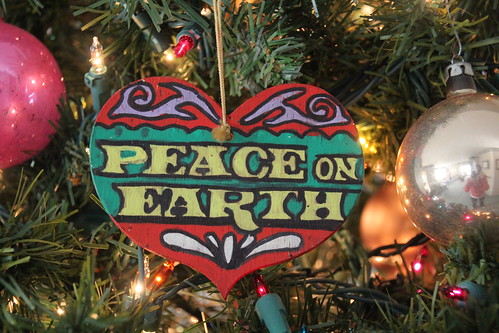 Wooden Peace on Earth Ornament