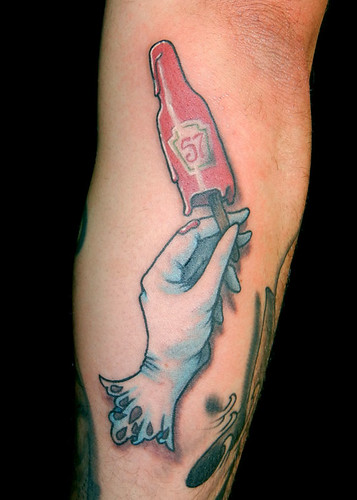 ketchup popsicle tattoo by megon shore