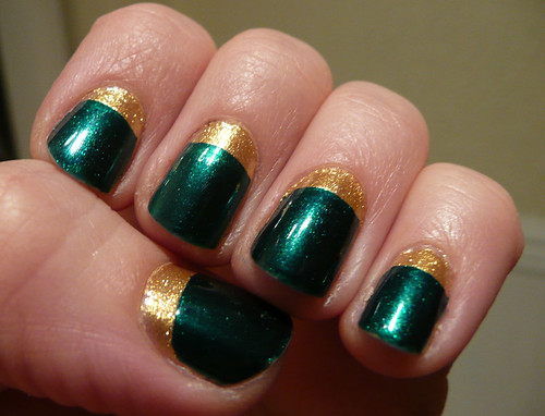green gold nails 7