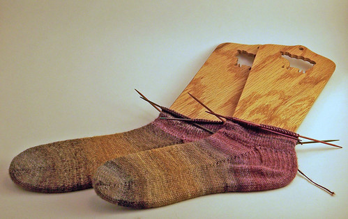 Autumn Leaf Socks - First Half of Yarn knitted