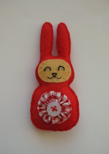 Red Bunny Brooch by ONE by one
