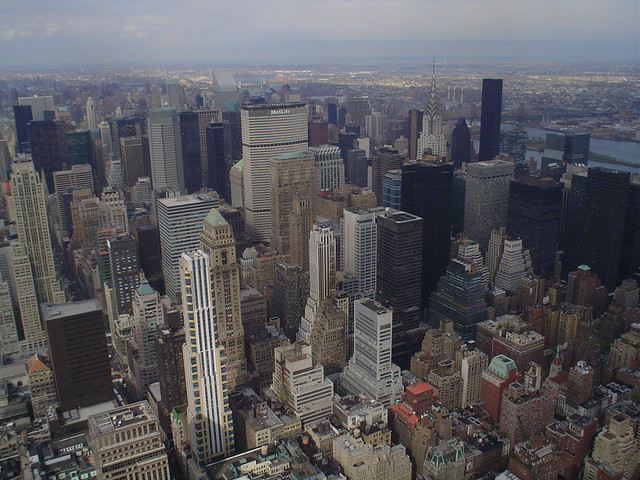 midtown manhattan from the top of the empire state building in new york city usa