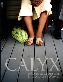 cover of CALYX featuring a woman's feet next to a watermelon