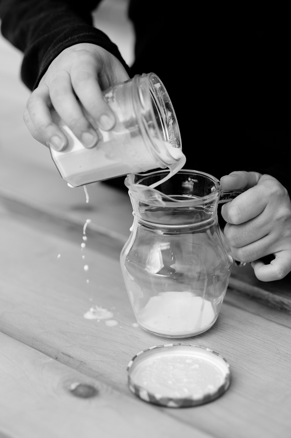 Straining buttermilk from butter