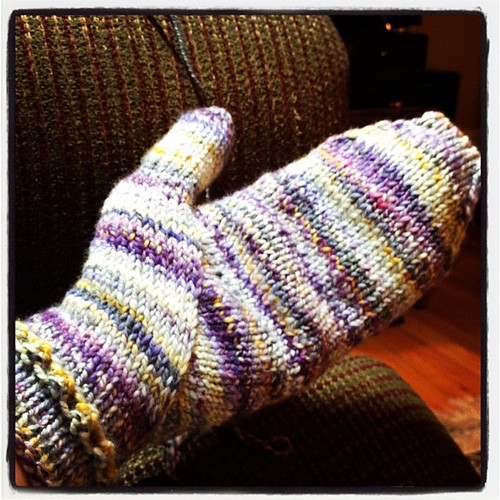 handspun mittens by myriadlane