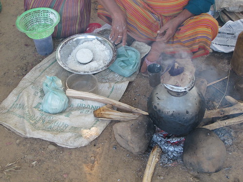 Making pithas, Dilai Gate Sunday market
