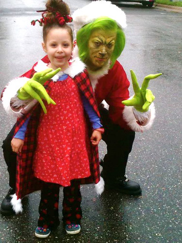 Daisy with the Grinch at Whoovillage, Christmas Stroll 2011