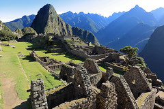 Huayna Picchu and houses of Machu Picchu
