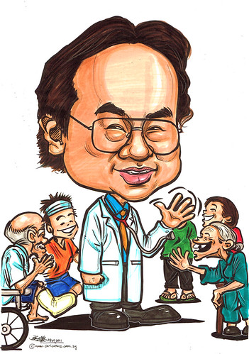 colour caricature for Khoo Teck Puat Hospital - 1