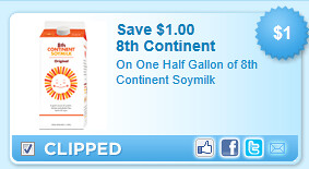 On One Half Gallon Of 8th Continent Soymilk Coupon