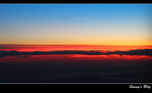 Sunset 30,000 ft above