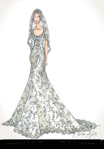 Illustrative Moments Nicole in wedding dress high fashion illustrations
