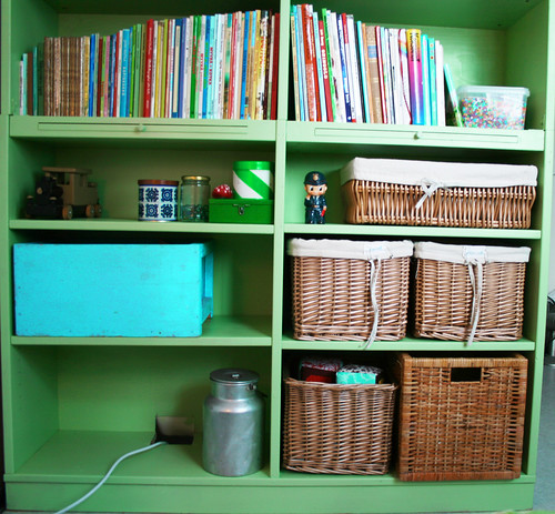 Green bookshelf