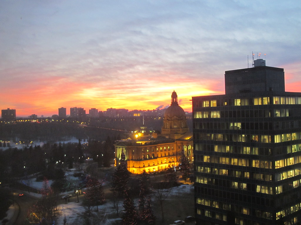 Alberta Legislature Building - Sunset on December 12, 2011