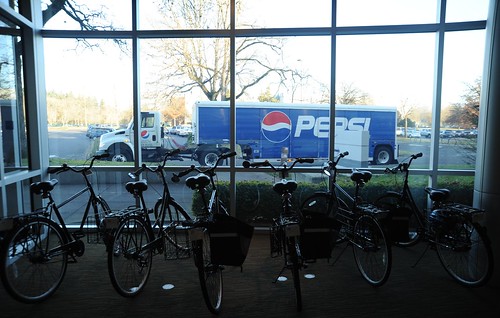 Community bikes, Pepsi truck, Nike, office, Beaverton, Oregon, USA by Wonderlane