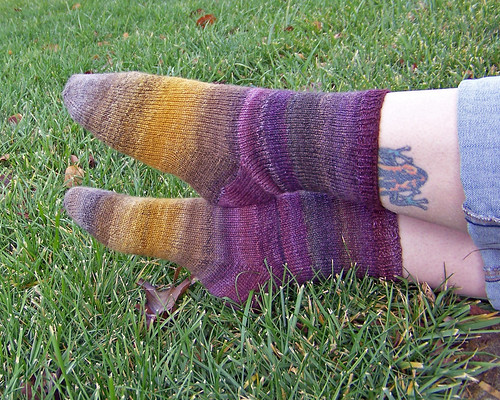 Autumn Leaf Socks Done 3