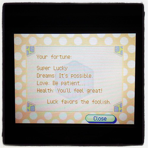 My fortune for 2012 in animal crossing. Happy New Year!