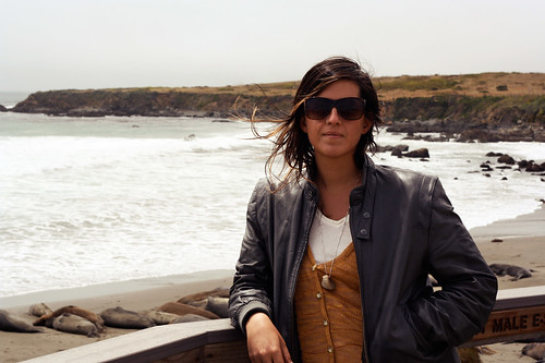 Me in front of the elephant seals. Highway 1 Piedras Blancas Light, California - July 2011
