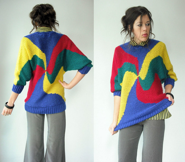 primary colors swirl sweater