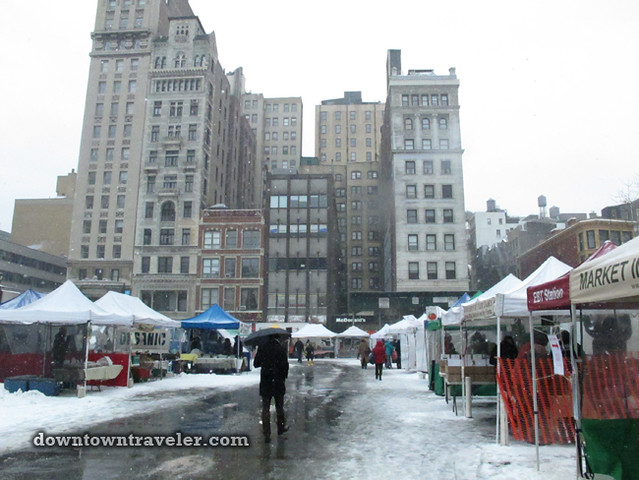NYC Snowstorm January 2012 Union Square Greenmarket 2