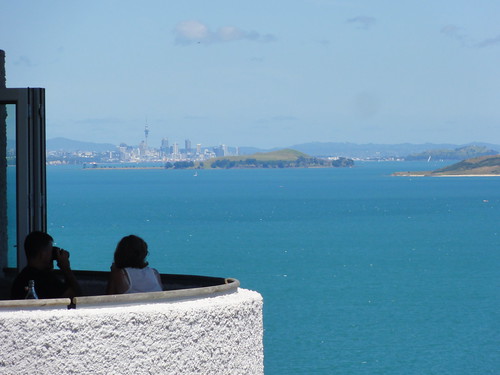 Te Whau restaurant with Auckland in background