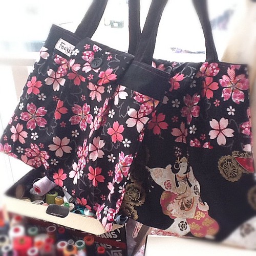 Sakura and Odoriko bags are ready! #handmade #uk #crafts #japanese