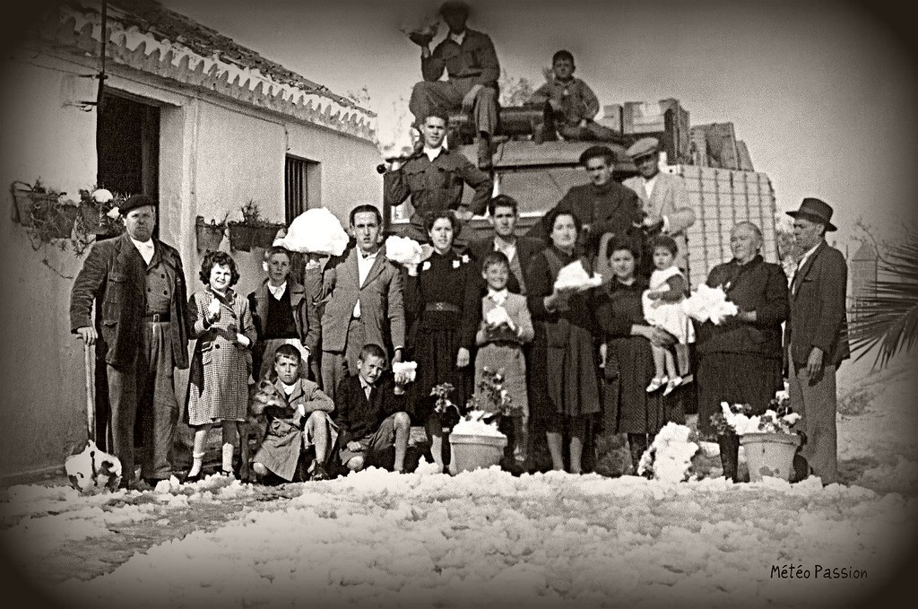 neige en Andalousie en février 1954