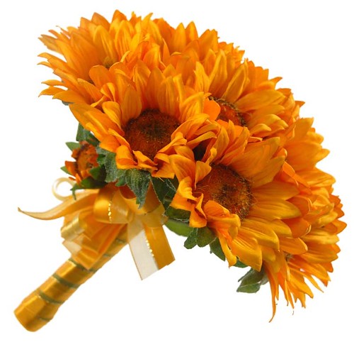 Golden Yellow Sunflowers Wedding Bouquet