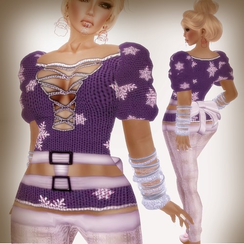 A&A Fashion Snowflake Sweater Violet
