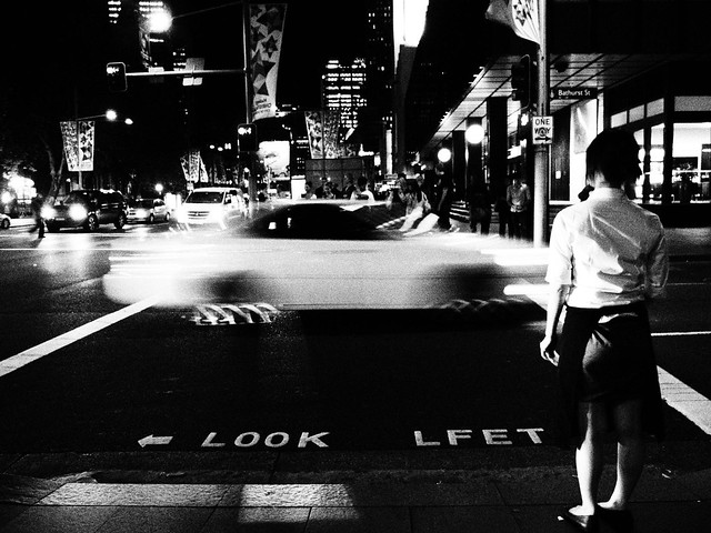 LOOK LFET - Sydney pedestrian crossing sign mistake