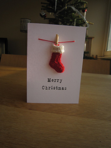 Christmas card with mini stocking