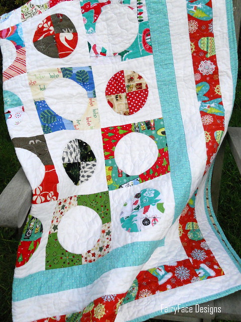 Christmas quilt on chair