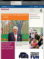 Guardian iPad edition - National front page